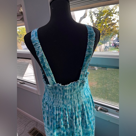Terra & Sky Teal Smock Midi Dress Sz 0X - Picture 6 of 7